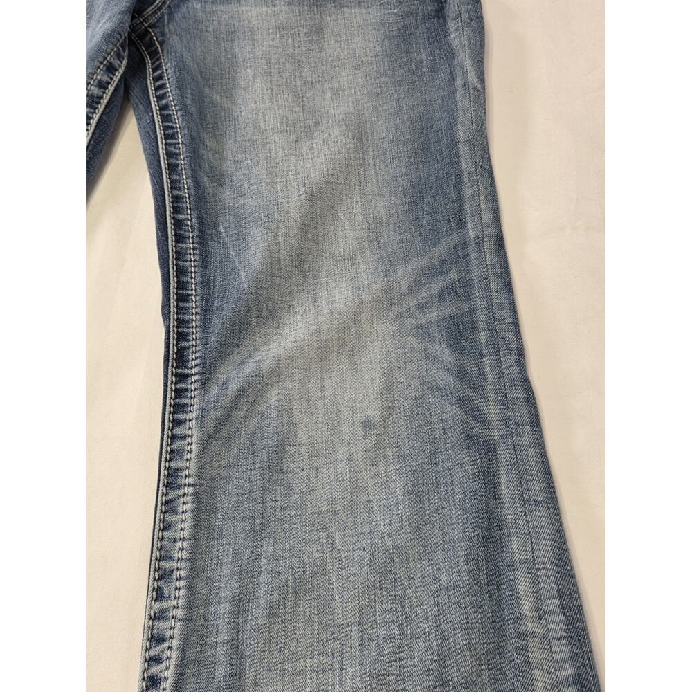 Miss Me Bootcut Jeans Size 30 Thick Stitch Fading Distressed Y2K Boho Western - Picture 6 of 12